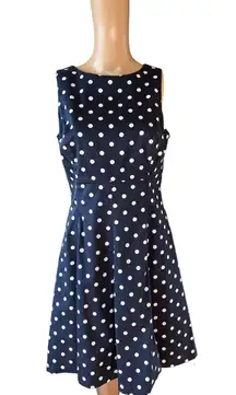 Fit And Flare Sleeveless Polka Dot Dress Size 8 EUC