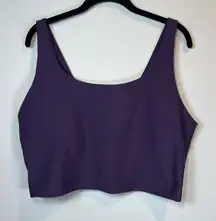 Old Navy Active Womens Powersoft Long Line Sports Bra Shirt Purple Go Dry Sz XXL