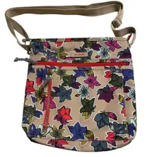 Vera Bradley Travel Ready Crossbody Bag Floral Neutral Vibrant