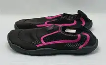 Op Womens Water Shoes Size Medium 7-8 Black Pink Slip On Beach Sport Swimwear