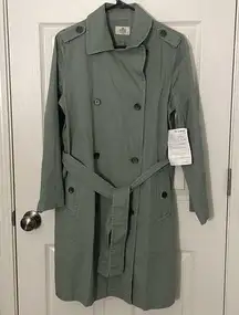 Marine Layer Kelly Trench Coat Size Large Faded Sage NWT