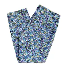 T5 Ann Taylor Chelsea Crop Pants Floral Print Casual Career Blue Purple Size 4