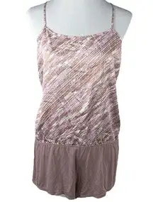 Victoria’s Secret Sleep Romper Taupe Purple Cream Size Large