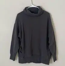 Women’s Aerie Charcoal Gray Knit Turtleneck Sweatshirt w/ Pockets Size Small