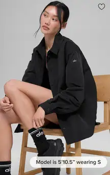 ALO Yoga NWT Socialite Shacket Jacket in Black Oversized Fit with Pockets Size S