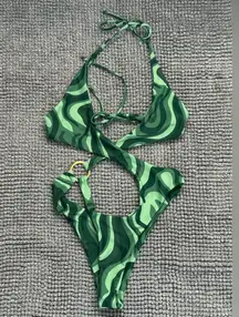 The Tropical Society Green One Piece Bikini