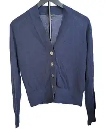 J Crew womens navy lightweight cardigan. Size M.  Big buttons.  workwear, luxury