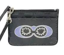 Coach 45609 Signature Applique Black and Multicolor Skinny Wristlet Wallet