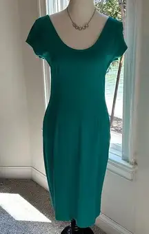 The Vanity Room Knit Dress, Zipper Back Detail, Jade Green, Medium, EUC