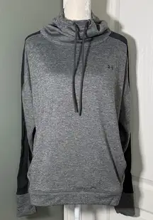 Under Armour Gray Hooded Pullover Sweatshirt Loose Fit XL Mesh