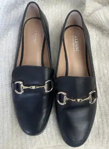 Alfani Black Loafers with Gold Bit Detail Size 7.5