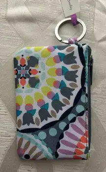 Vera Bradley Lighten Up Zip ID Case SUNNY MEDALLION Keychain Change Purse New