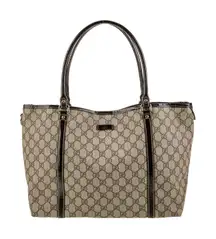 Gucci Joy GG Supreme Canvas Tote Bag Purse Tan Beige Brown