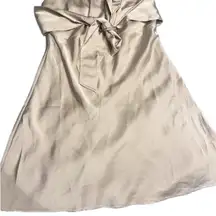 Le Lis Elegant Beige A-Line Skirt silky with tie size‎ M