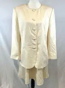 vintage ivory skirt and jacket suit set size 12