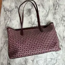 New York Spade Link Tote Large Bag zip pink saffiano pvc leather