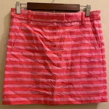 J. Crew Postcard Mini Skirt Pink Orange Coral Textured Stripes Women Sz 2