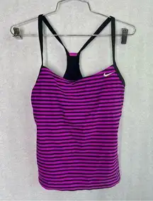 Nike tankini, purple black, swim, tank top size medium