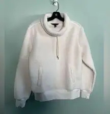 Brooks Brothers Off White Cream Mock Pullover Sherpa Jacket Pullover SZ M