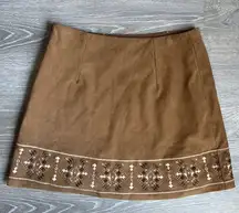 Abercrombie & Fitch Faux Suede Mini Skirt Y2K