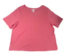 Athleta Nighttime Bliss Sleep Tee Pink V-Neck Short Sleeve Women's Size L NWTs