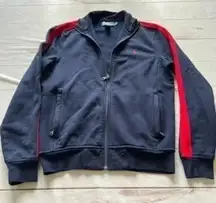 Ralph Lauren Polo  Womens Navy Red Track Jogger Mock Neck Long Sleeve Jac…