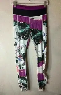 LULULEMON Pigment Wave Multi Black Plum Speed Tight Sz 4