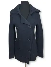 GAP Knit Pea Coat Jacket Double Breasted Shawl Collar Cotton Womens Small