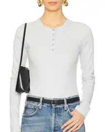 WeWoreWhat Gray Long Sleeve‎ Henley Bodysuits Size S