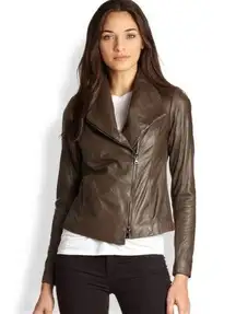 Vince Leather Scuba Jacket (L)