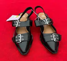 Nwt Size 7 Peyton Double Buckle black Slingback Flats by wild fable