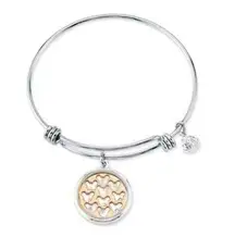 Unwritten Disney's Two-tone Crystal Mickey Mouse Glass Shaker Adjustable Bangle