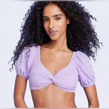 Shade & Shore women’s Lilac Twist Front Crop Top Size M 8-10