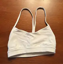 White Lululemon Flow Y Bra