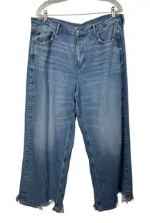 American Eagle Super High Rise Baggy Wide Leg Jeans 16 Short Plus Size Y2K