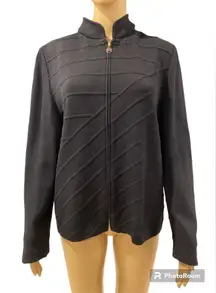 ST. JOHN COLLECTION KNIT ZIP UP CARDIGAN SIZE 10