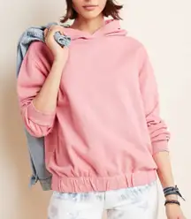 ANTHROPOLOGIE T.La WOMEN'S CORAL CAITLIN OVERSIZED HOODIE SWEATSHIRT Size M