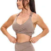 NWT Buffbunny Candy Wrap Sports Bra in Chai Latte size large