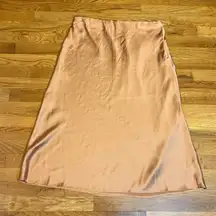 Rachel Zoe Women’s XL Copper Satin Midi Skirt Cocktail Party Holiday Chic City