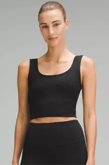 Lululemon Black Ribbed Crop Tank Size 8