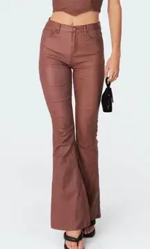 Edikted Brown Leather Pants