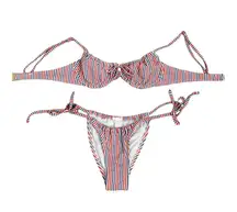 Xhilaration Swim Red White Blue Scrunch Back Bra Top Bikini Size Women's XS / S