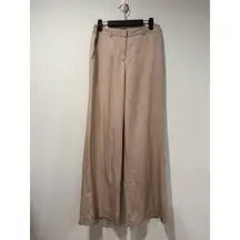 BCBGMaxazria Pants Womens 0 Khaki Wide Leg Relaxed Fit Chinos Casual Career