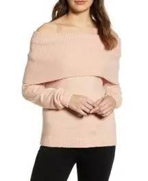 Caslon Metallic Convertible Sweater Shimmer Pink 2