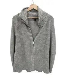 Banana Republic Womens Gray Oversized Sleeveless Zip Front Sweater Vest M/L