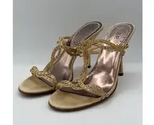 B.P. Womens Size 7 Beige Studded High Heel Sandals