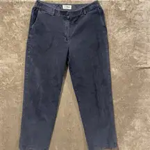 LL Bean Womens Favorite Straight Fit Corduroy Pants Navy Blue Size 10 Regular