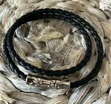 John Hardy Braided‎ Leather .925 Double Wrap Bracelet
