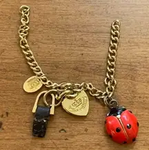 Retro Juicy Couture Pam & Gela Lady Bug Charm on a Gold Chain