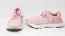 Nike  Women's React Infinity Run FK 3 Low Top Lace Up Sneakers Shoes Pink Glaze